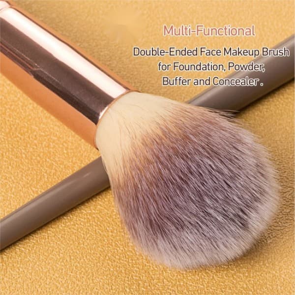 Foundationbørste, dobbeltsidet børste til at blande flydende pudder, concealer makeup, blushbørste