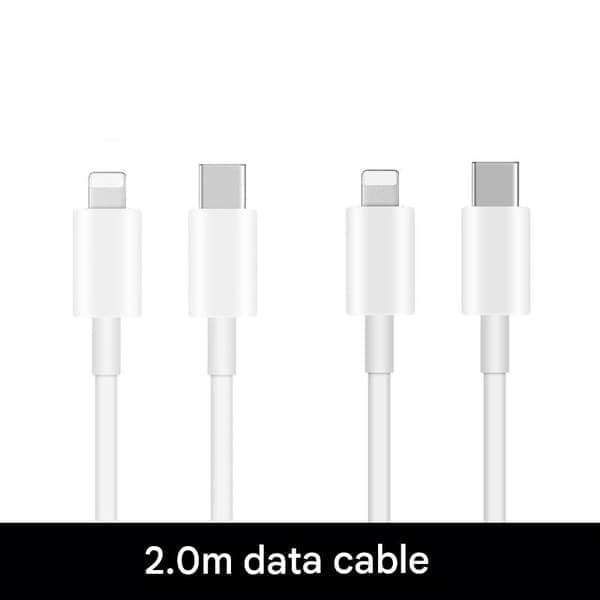 2-pak USB-C til Lightning-kabler til iPhone hurtigoplader, 2m, Hvid