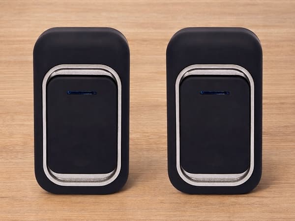 Trådløs dørklokke med 2 knapper og mottaker 300 m svart
