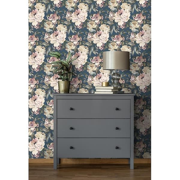 Holden Decor Gardenia Navy Tapet 36072