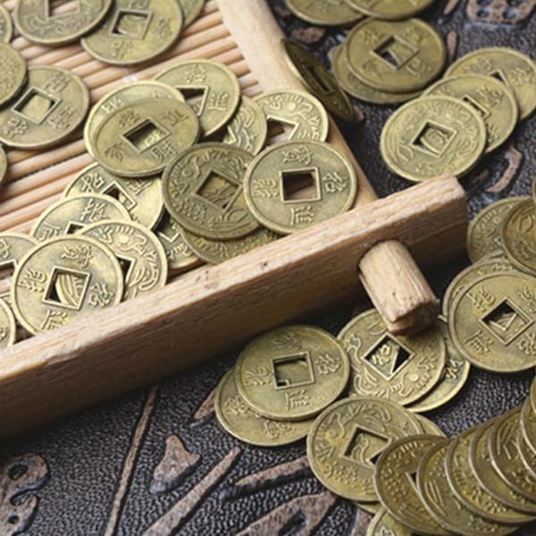 100 stk. Feng Shui-mønter Gamle I Ching-mønter til sundhed, rigdom, en heldragt