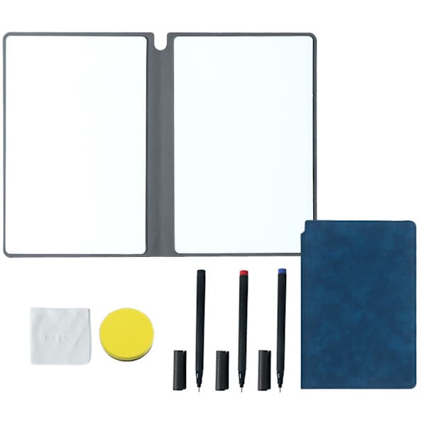 Ny A5 Whiteboard, Genanvendelig Sammenfoldelig Whiteboard Notesbog til Erhverv, Kontor, Skole og Hjem blå blue