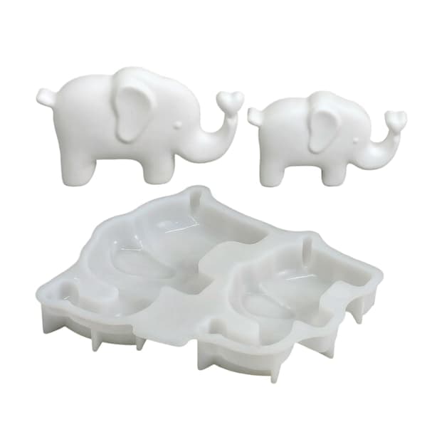 Elefantformede silikonformer for å lage stearinlys, såpe, betongstatue, ornament