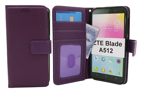 Nytt Standcase Lommebok ZTE Blade A512 (Svart) Lyseblå Ljusblå