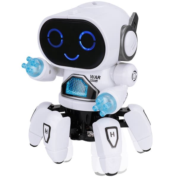 Dansende Robot Elektrisk Kæledyr Musikalsk Lysende Legetøj 6 Kløer Blæksprutte Rob
