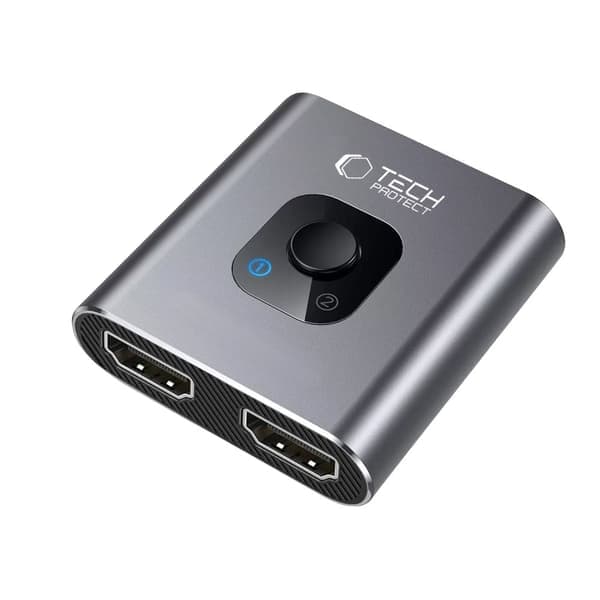 Tech-Protect 2-i-1 4K 60Hz HDMI-adapter grå