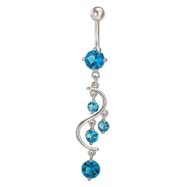 Lang S-formet dusk navlepiercing Svart