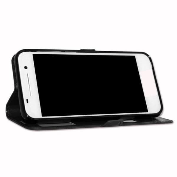 Dedikeret etui - PH26® - ACER Liquid Z410 - Kunstlæder - Folio med vindue - Magnetisk sort