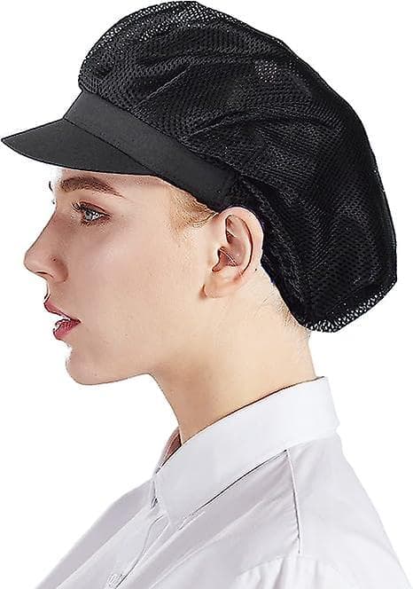 Svart 3-pack kockmössa Kök Matlagning Kockmössa Matservering Hårnät för kvinnor En storlek