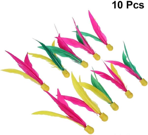 10-pack högelastisk badminton med tre hårfärger, cricketpaddelbadminton