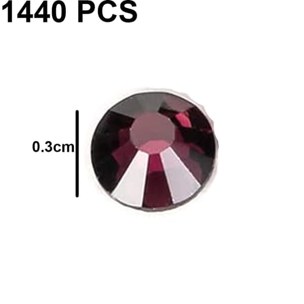 Flat Backs Rhinestones Nail Arts, dyp lilla