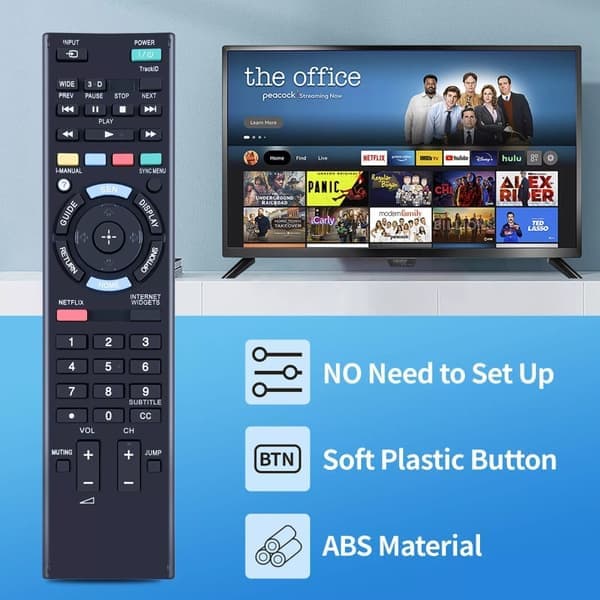 Fjernkontrollerstatning for RM-YD073 for Sony TV Svart