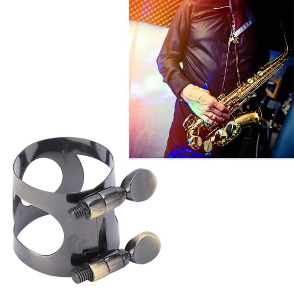 Saksofonligatur Munnstykke Brakett Saksofon Metallklips Musikkinstrument Tilbehør Tenor Antikk Bronse