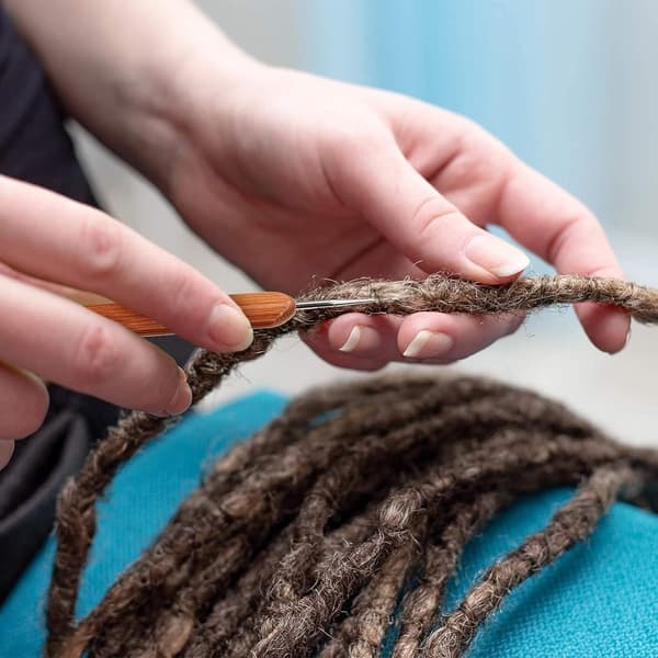 3 stk heklenåler til hår, heklenål i bambus, dreadlocks-nål, veving, hekling til hårstyling, skralle, heklenål til barn og voksne
