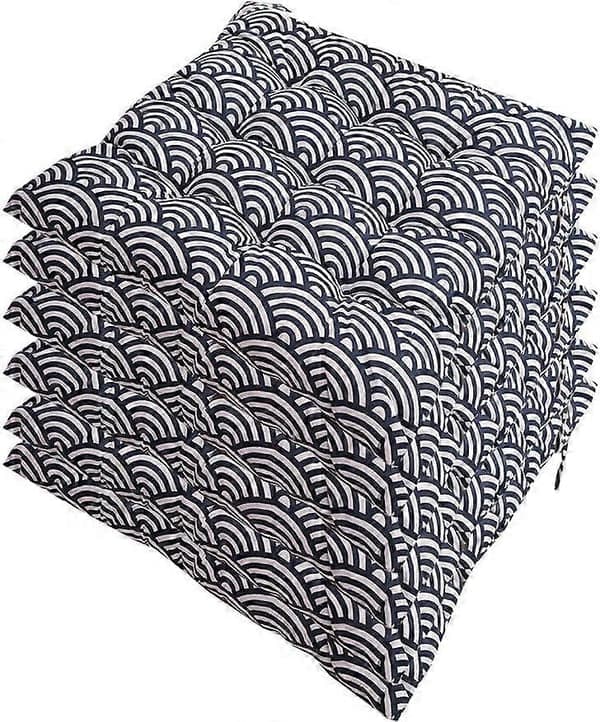 Sæt med 6 stolehynder 40 x 40, Pyntepuder Stolehynde Havehynder, Polyester