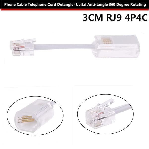 4P4C RJ9 RJ11 Håndsæt Telefonkabelstik