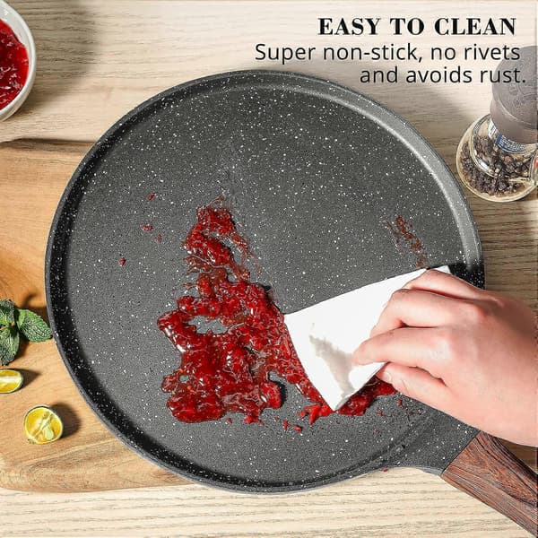 Nonstick Crepe Pan, Swiss Granite Coating Pan Pancake Flat Skillet Griddle 10-Inch Induction Compatible
