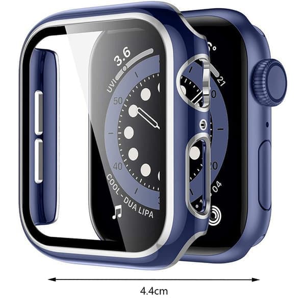 Kova kotelo lasisella näytönsuojalla 44mm, sininen