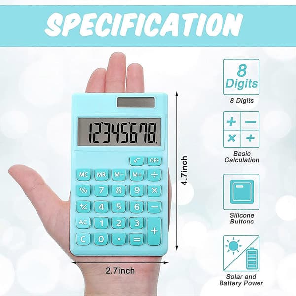 2 kappaletta peruslaskimia, mini digitaalinen pöytälaskin 8-numeroisella LCD-näytöllä