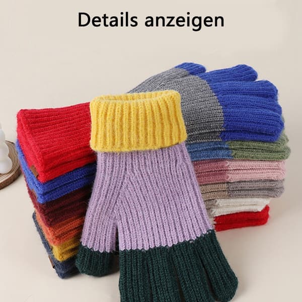 Stjerne vinterhandsker til kvinder varme strikhandsker touch screen pigehandsker, blå
