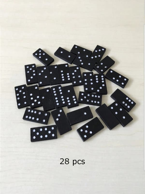 Sort Domino Trækasse med Sort Domino Træbrætspil Undervisning 1 Sæt