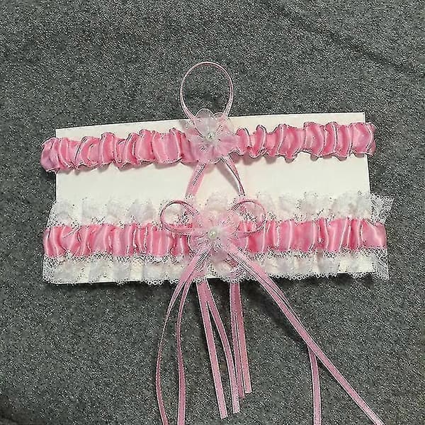 Spetsstrumpbandsset Bröllopsstrumpband Blommig Design Strumpband För Brud
