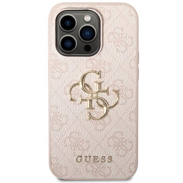 Guess Mobildeksel til iPhone 15 Pro Big Metal Logo Rosa
