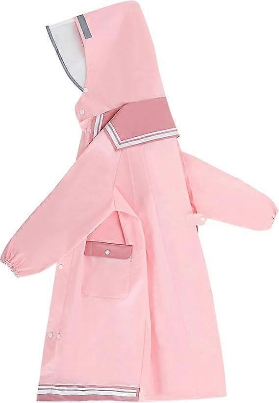 Lang regnfrakk for barn 2-10 år, vanntett regnjakke poncho jenter gutter med hette og lommer Gaver til gutter og jenter