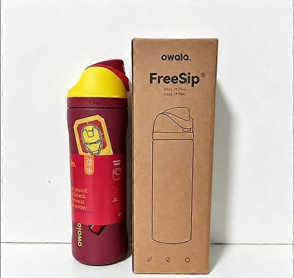 Owala Freesip 24oz Vandflaske Rustfrit Stål Spiderman-Iron Man ny