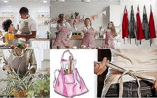 Justerbart forkle Unisex-forkle med lomme Matlagingsforklær for kvinner og menn Hjemmekjøkken Restaurant BBQ