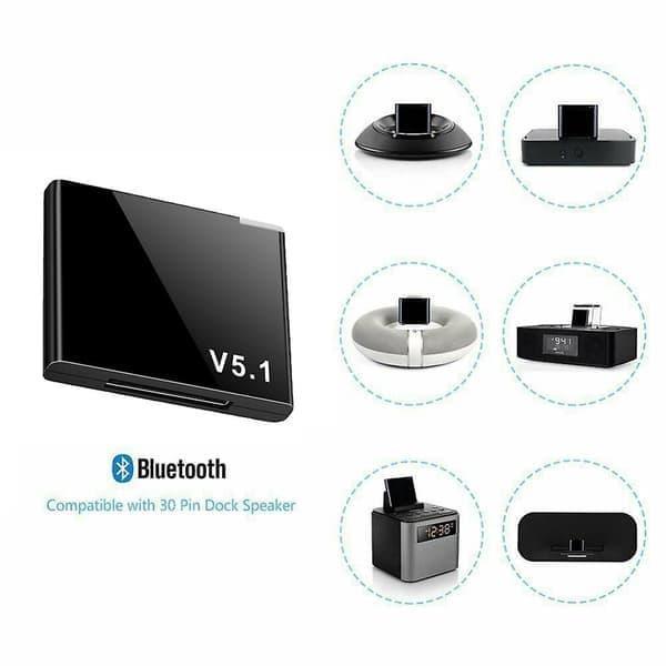 30-pin Bluetooth-mottaker Trådløs Dock-adapter for iPod iPhone Bose Sound Dock