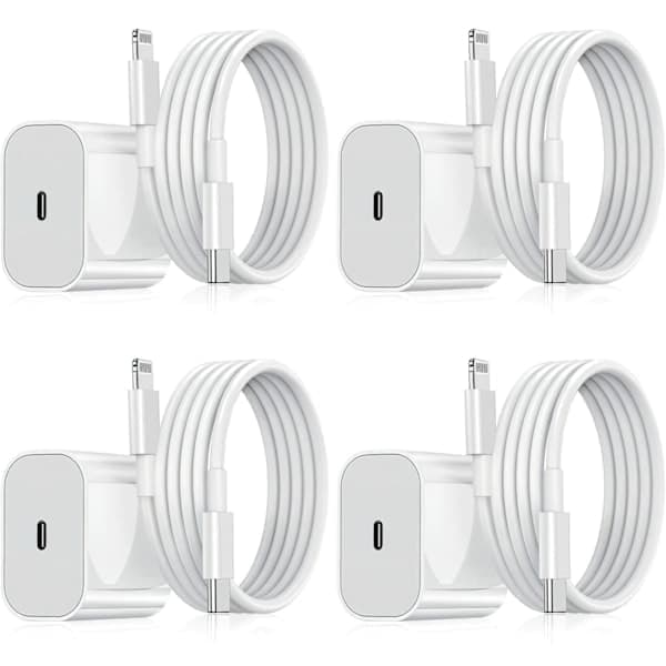 3-pak - Oplader til iPhone - Hurtig oplader - Adapter + Kabel 20W Hvid one size iPhone 3-Pak iPhone（NT） 3-Pak iPhone 3-Pak iPhone 3-Pak iPhone 3-Pack iPhone