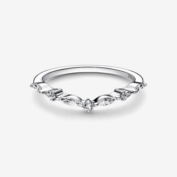 Pandora - P Timeless Wish Sparkling Alternating Ring - Sterling Silver Omkrets: 58mm