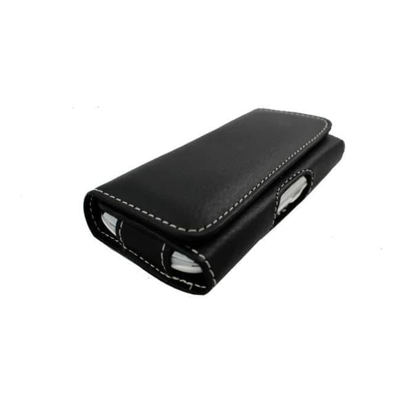 Etui - Asus - Zenfone Pegasus 4A - Præget læder - Magnetisk lukning - Bælteclips Sort