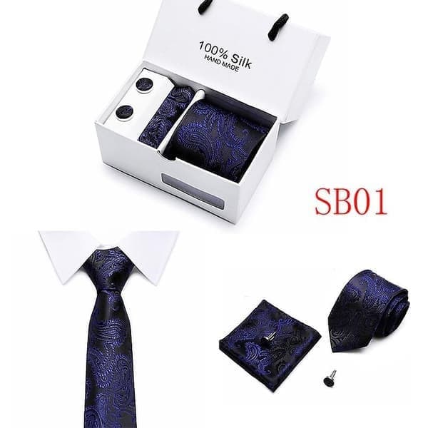 Slips för män presentförpackning 5 delar kostymgrupp slips affärsformell bröllopsslips B01 B01 B01