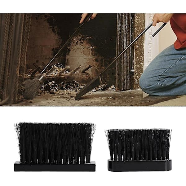 2-pack kaminborste, hållbar rektangulär ersättningsborste för öppen spis, eldstad, grill och eldstad 10 cm