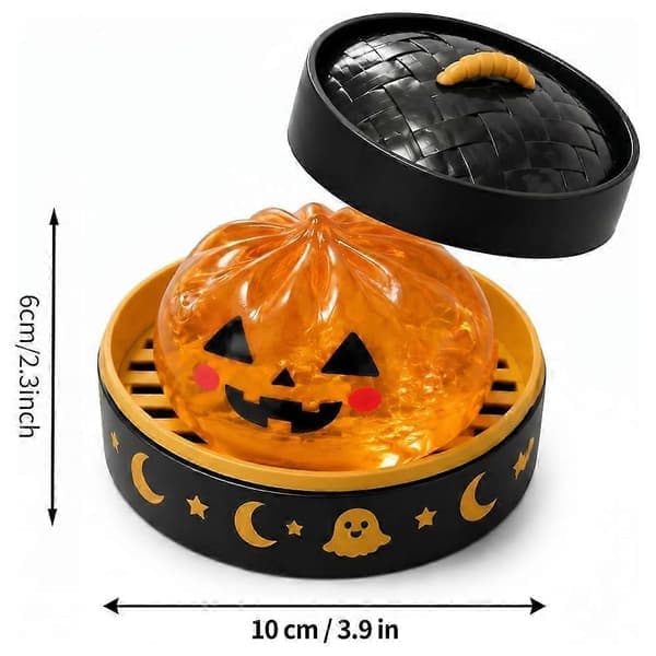 Halloween Squishies Dumplings Søde Spooky Langsomt Stigende Klemmelegetøj Angstlindring Fidget Sort - D