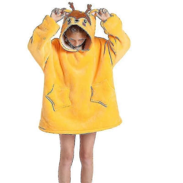 Hættetrøje Tæppe Børn Oversize Pige Blød Sweatshirt Varm Fleece Bærbar Pullover ~