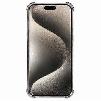 Kompatibel med iPhone 15 Plus Stativfodral Glitter TPU Telefonfodral med Spegel (Grå)