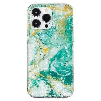 Iphone 15 Pro IMD Skal Mönster TPU Telefonfodral (Grön Marmor)