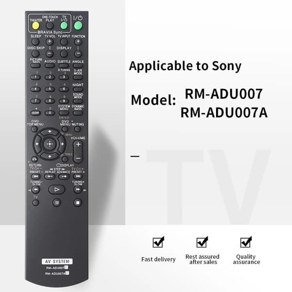 Fjernkontroll erstatning RM-ADU007 / RM-ADU007A for Sony forsterker svart
