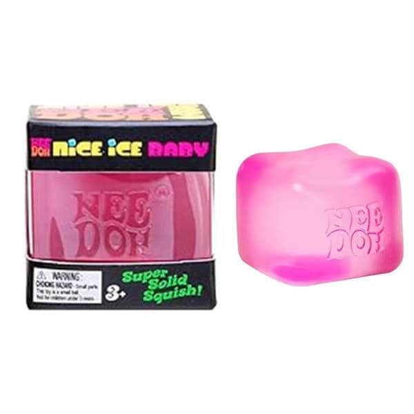 NeeDoh Nice Cube - Super taktil sensorisk klemmeleke - 2,25\" kube rosa pink