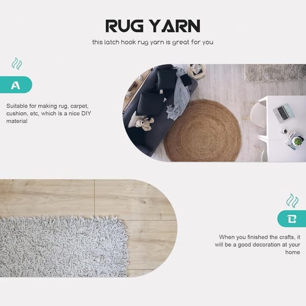 Rødt Latch Hook Teppegarn Forhåndskuttet Akryllull 10 Ruller for DIY Teppeveving og Broderiprosjekter