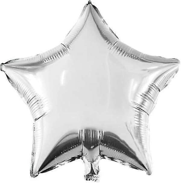 10 sølvglitrende stjernefolieballonger til bryllupsdagsfest