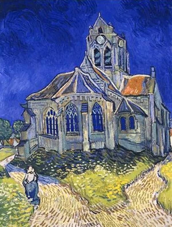 (30x40cm) Diamantmaleri Sæt Van Gogh - Kirke, Gør-det-selv 5D Diamant