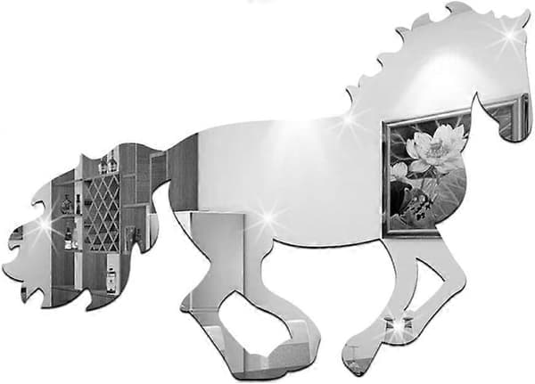 Hestespeil Veggdekor - DIY Akryl Kunst Collage Dekorasjon - Sølv