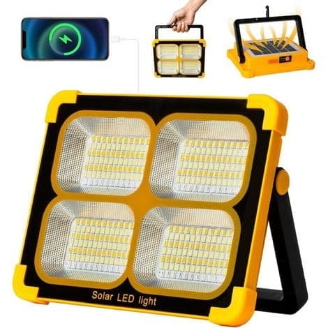 100W Solaropladende Projektør 7200mAh 4-tilstands USB Arbejdslys