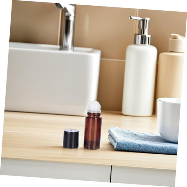 2 st 50 ml tomma bärnstensfärgade glasflaskor med roll-on, påfyllningsbara parfymflaskor, läckagesäkra