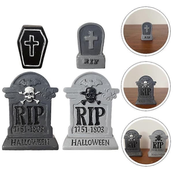 Halloween Spøgelseshus Harpiks Gravsten til Dekoration 4 Stk. Samling