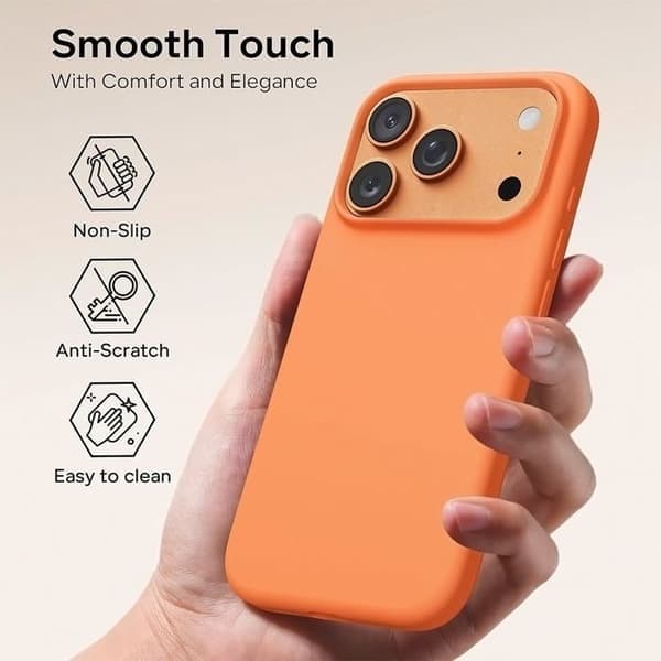 Støtsikkert deksel - BOOLING - til iPhone 17 Pro - Ultratynn silikonbeskyttelse - Oransje Oransje